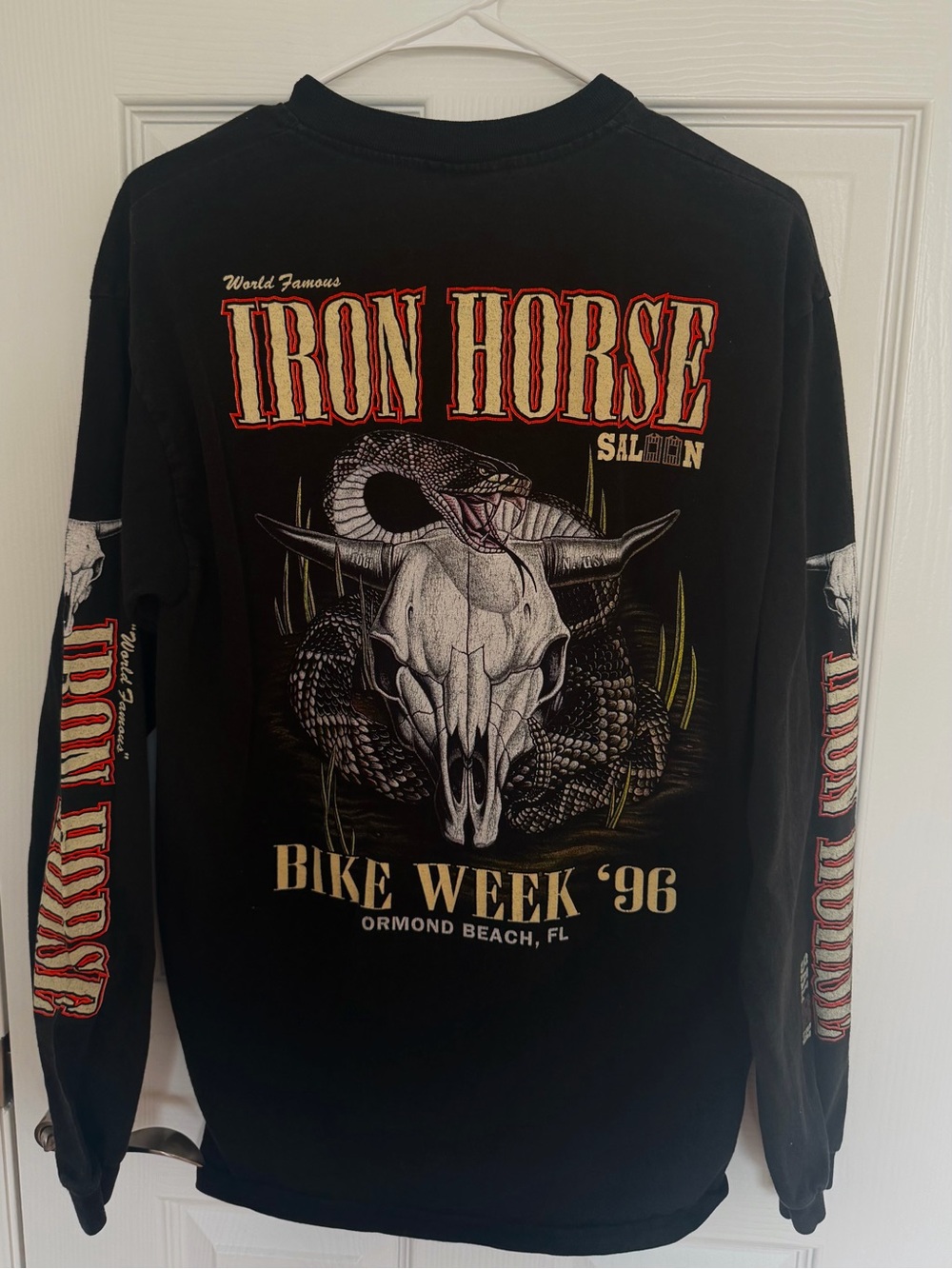 🔥Vintage Harley Davidson 1996 Iron Horse Saloon Bike Week Long Sleeve